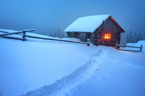 home in the snow